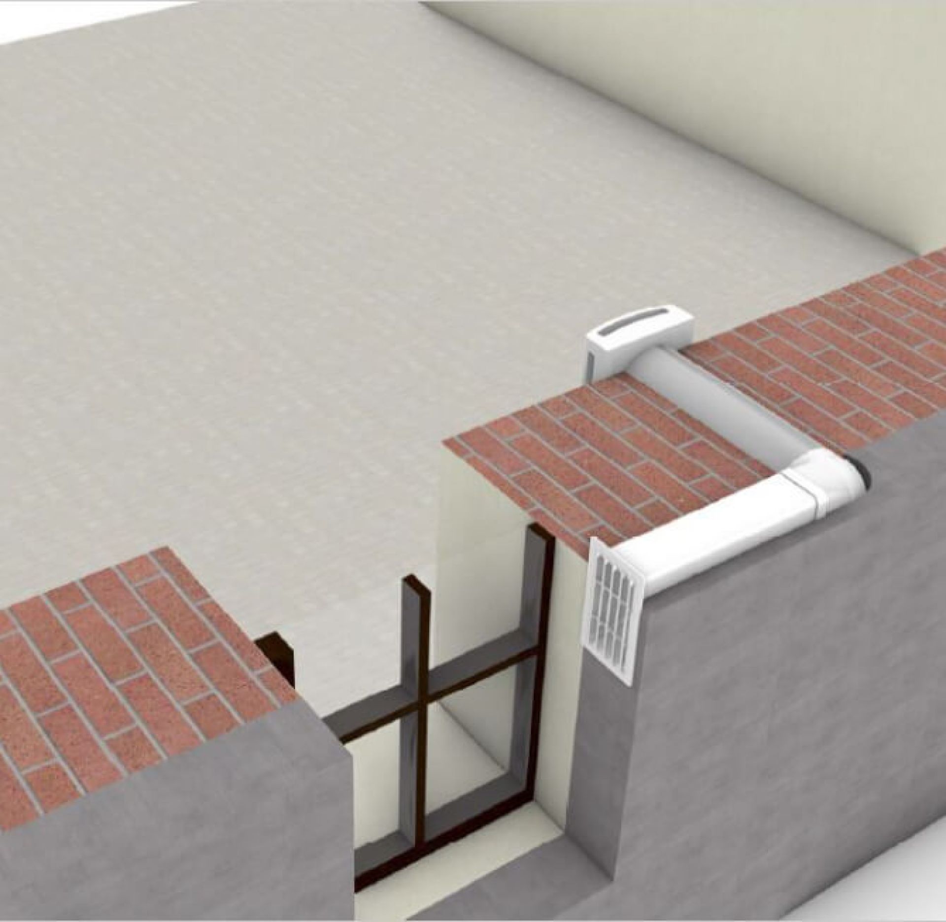 Einbaubeispiel von der Fensterlaibung für Ambientika eco - olo+ - advanced+ - wireless+ von Südwind