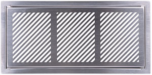 Pluggit Abdeckgitter Bar Edelstahl, inkl. Einbaurahmen - PL127