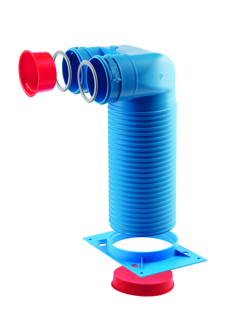 Kermi x-well Ventilanschluss 90 Grad, 2 x NW 75 - 125 - Y2202075005K