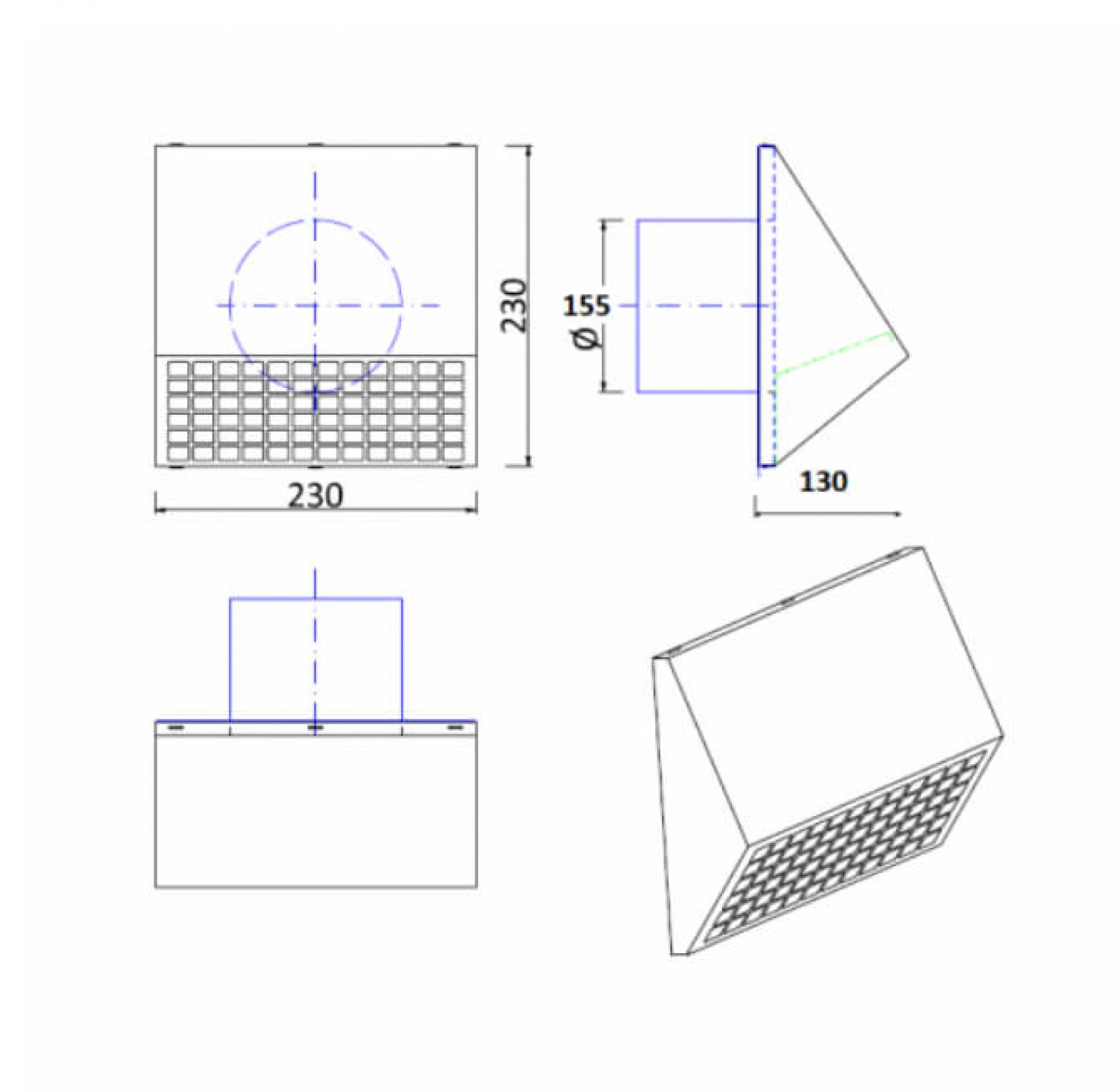 Maße der Außenhaube Pro für Ambientika von Südwind