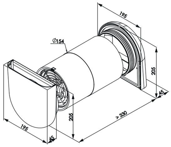 Maßzeichnung des x-well D11 von Kermi