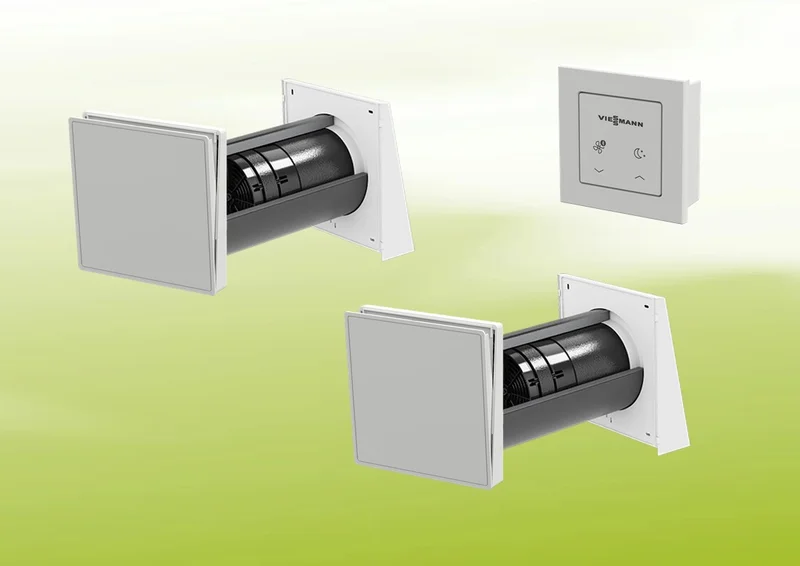 2x Viessmann Vitovent 100-D Typ H40E B55 (L) mit Bedienteil 100-D Leitung Lüftungsset