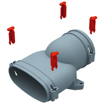 Helios FRS-ÜG 51-75 Übergang - Gerade von Rohr Oval 51 auf Rund 75 - 03861